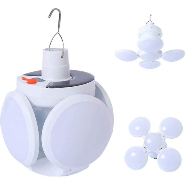 Bombillas de fútbol plegables LED, leva solar con gancho colgante LED