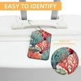thumbnail image 3 of Square PU Leather 2 Pack Travel Tag - Bag Tag - Suitcase Tag with Privacy Cover and Stainless Steel Ring - Suitable for Travel, Backpack, and Handbag Coral, 3 of 7