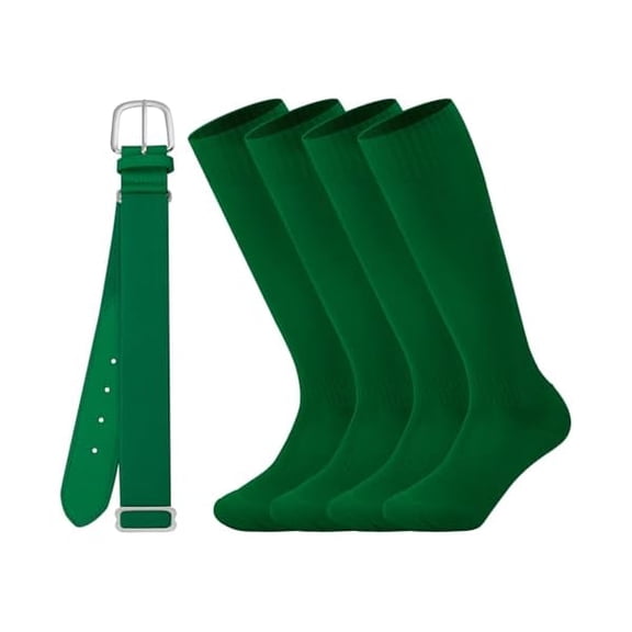 Eryueer Kids Youth Baseball/Softball Socks and Belt Combo Set for Boys Girls