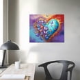 thumbnail image 3 of Nawypu LyeArtork Abstract Heart Canvas wall art Colorful Flying Butterfly Picture Poster Prints on Canvas Modern Love Heart Painting for Girl Bedroom Living Room Decor, 3 of 4