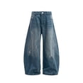 thumbnail image 1 of Pantalones vaqueros holgados for mujer y hombre, vaqueros de pierna de barril de cintura alta, pantalones vaqueros holgados informales, ropa de calle, 1 of 5