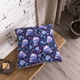 thumbnail image 5 of KLL Blue Skull Crystal Decorative Throw Pillow Covers Velvet Soft for Couch Sofa Bedroom Living Room Outdoor (No pillow core)- 18"x18", 5 of 5