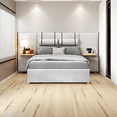 thumbnail image 7 of Full Size Upholstered Platform Bed, Two Outlets and USB Charging Ports on Both Sides, Two Bedside Pillows, Storage Shelves, Cloud Bed Frame Queen, Velvet, 7 of 7