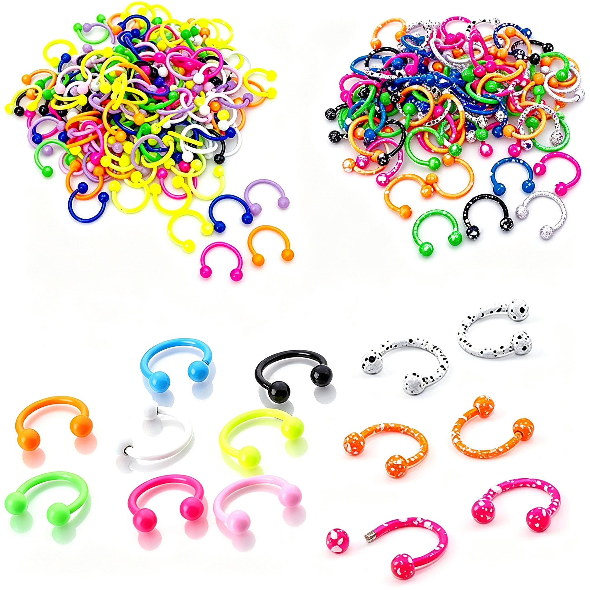 DESIGNICE 20 Pieces 16G Stainless Steel Horseshoe Septum Piercing Nose Rings Hoop Tragus Cartilage Retainer Body Piercing Jewelry Septum Piercing