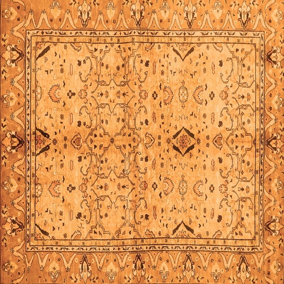 Ahgly Company Indoor Square Oriental Orange Traditional Area Rugs, 5' Square