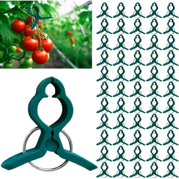 100 Pcs Plant Support Clips, Secured Plastic Plant Clips, Plant Clips for Climbing Plants, Plant Fixing Clips Tomato Clips for String Trellis, Garden Clips Vine Fixing Clip Plant Vine Clips