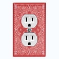 thumbnail image 2 of Metal Light Switch Plate Cover Red Floral Bandana Paisley Tile Pattern TIL049, 2 of 15