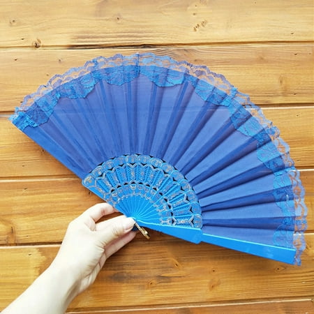 

【JCXAGR】 Chinese Style Lace Hand Held Folding Fan Dance Party Wedding Decor