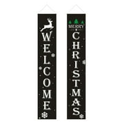 POSECA Merry Christmas Banners Christmas Outdoor Decorations Christmas Door Banners Buffalo Plaid Christmas Decor Rustic Christmas Porch Decorations Winter Decor
