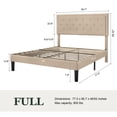 thumbnail image 5 of Sifurni Full Bed Frame Upholstered Platform Bed with Adjustable Headboard, No Box Spring Needed, Beige, 5 of 9