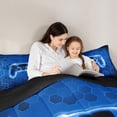 thumbnail image 5 of Homewish Video Game Bedding Comforter Set 2pcs for Boys Girls,Black Blue Gamepads Twin Comforter Sets Microfiber,Abstract Ombre Geometric Honeycomb Breathable Bedding Set,Ultra Soft Home Decor, 5 of 8