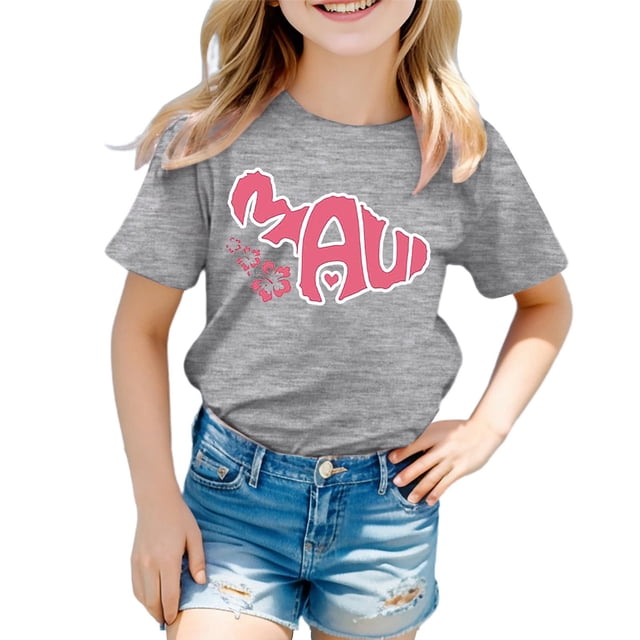 TZEWGL T-Shirts pour Enfants Col Rond Manches Courtes Amples Imprimé Graphique Blouse pour Nouveau-Nés Taille 6-7T