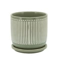 thumbnail image 3 of Sagebrook Home Ceramic 6" Planter with Saucer, gray, 3 of 3