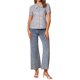 thumbnail image 2 of BLUSA DE BOTONES INSPIRADA CHIC PARA MUJERES CON MANGAS CORTAS Y PUFF, CUELLO CAÍDO, ESTAMPADO FLORAL, ALGODÓN, TALLA XS, AZUL CLARO, 2 of 5