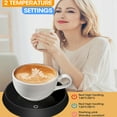 thumbnail image 2 of Desk Coffee Warmer, Cup Warmer for Desk Auto-Sensing Shut-Off, Tasse Chauffante, Mug Warmer for Coffee Milk Tea Beverage Warming, 2-Temperature Settings, Gifts for Family & Office, Black, 2 of 7
