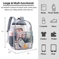 thumbnail image 3 of PayUSD Clear Backpack Heavy Duty Stadium Approved Waterproof PVC Transparent Book Bag with Reinforced Strap for School Work Travel Festival, Rose Red, 3 of 9