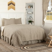 VHC Brands Sawyer Mill Charcoal Twin Quilt Set Farmhouse Vintage Stripes 100% Cotton Reversible Bedding (1 Quilt, 1 Standard Sham)