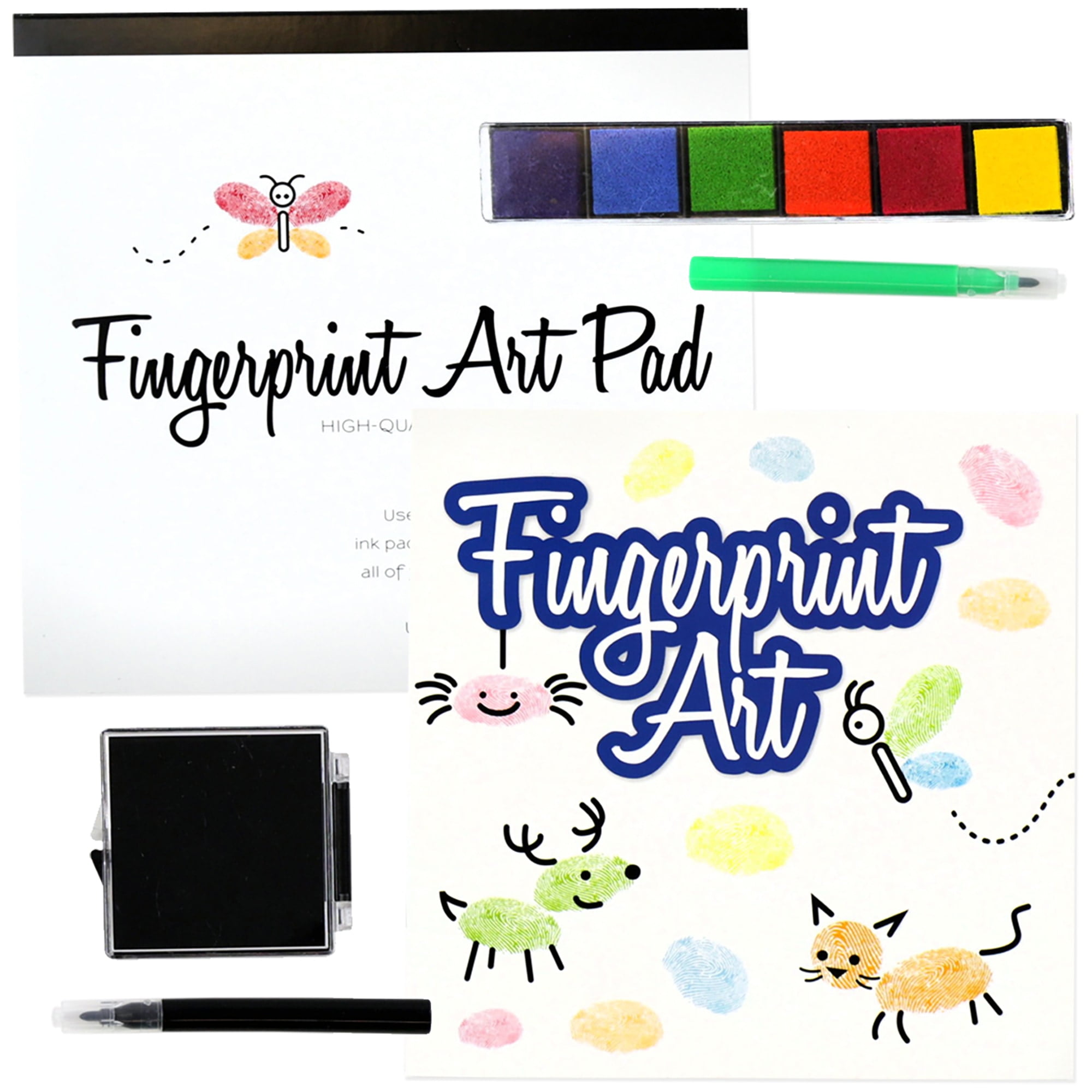 Imagine It: Fingerprint Doodles - Create Art & Characters From Your Fingerprints, Read-Stamp-Color-Play, Arts & Crafts Activity Kit, Kids Ages 8+