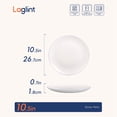 thumbnail image 6 of LaGlint 10.5 inch Dinner Plate Set of 6, Lightweight Round Opal Glass Dinnerware Plates, Dishwasher and Microwave Safe, Hand Painted Navy Blue Rim, 6 of 7