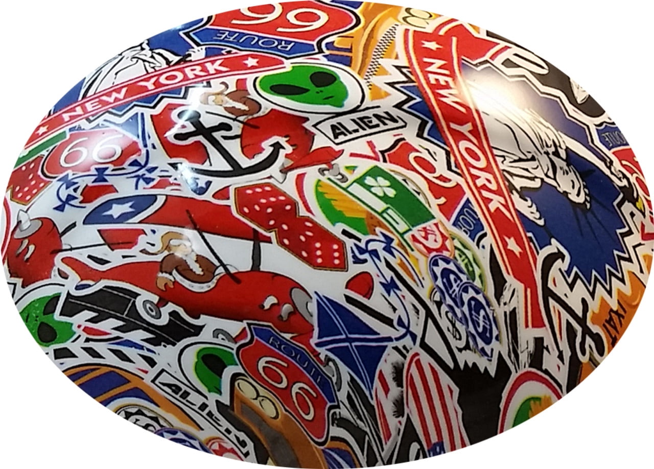 Route 66 Sticker Bomb Hydro Dipped Hard Hats, Cap Style with 4 Pt Suspension