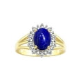 thumbnail image 6 of RYLOS Women's 14K Yellow Gold Princess Diana Inspired Ring & Necklace W/ 18" Chain Gemstone & Diamonds 9X7MM Lapis September Birthstone . 2 PC Perfectly Matched Gold Jewelry Ring Size 5, 6 of 10