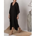 thumbnail image 5 of Bsubseach Women's Kaftan Black Bikini Cover up Maxi Dress V Neck Bathing Suit Cover Ups, 5 of 5