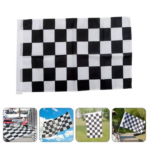 OUNONA Checkered Race Flag Double Sided Screen Printed Polyester for Sports Events