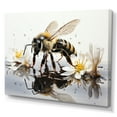 thumbnail image 2 of Designart "Minimalist Bee And Water Reflection" Animals Bee Canvas Prints, 2 of 7