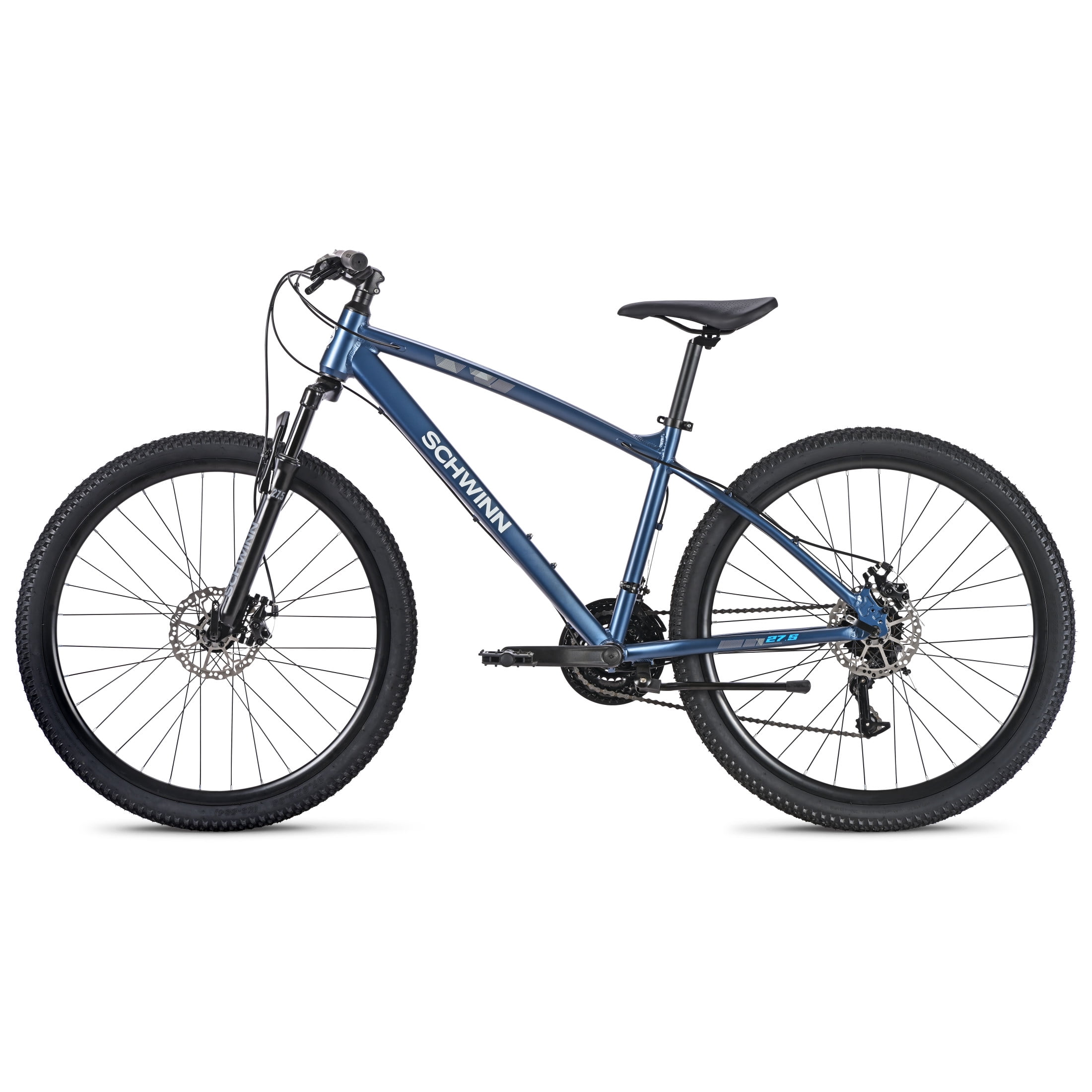 Schwinn High Timber Sport Mountain Bike, 27.5 Inch Wheels, 21 Speeds, Blue