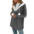 thumbnail image 4 of Maplenight Hooded Fleece Jacket for Women Button Down Thermal Winter Coat Casual Soft Fall Teddy Outerwear Fuzzy Coats, 4 of 7
