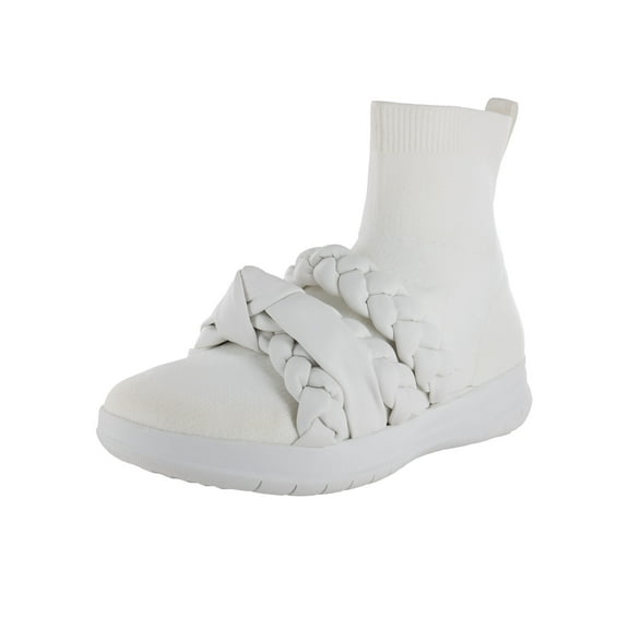 Fitflop Womens Uberknit Braid Sock Boot Sneaker Shoes, Urban White, US 8