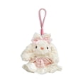 thumbnail image 2 of Cute Plush Hanging Ornament, Bunny Keychain For Bags & Purses, Kawaii Stuffed Animal Keyring With Bow & Ribbon Strap, 1Pc Soft Plush Toy Keychain For Teens & S, 2 of 6
