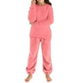 thumbnail image 2 of ATOGUTA Girls Sweat Suit Sets Fleece Pullover Sweatshirt and Sweatpant Kids Sweatsuit Cute Fuzzy Sweaters Set Size 5T-16, Pink, 2 of 6
