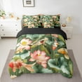thumbnail image 2 of Manfei Teens Lotus Flowers 7-Piece Twin Bedding Sets,Animal Koi Bedding Comforter Set,Chic Flower Breathable Sheet Sets,Ultra Soft Home Decor,Reversible, 2 of 8