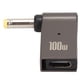 thumbnail image 2 of Adaptador de entrada hembra tipo C a CC, Chip de carga rápida PD, Material de aleación de aluminio, diseño de codo, Cable de alimentación para portátil de 100W, 2,5x0,7mm, 2 of 5