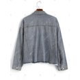 thumbnail image 2 of Dobladillo desgarrado Doblad Tamaño MÁS Tamaño de la chaqueta de mezclilla Rosegal Chaquetas de talla grande, 2 of 5