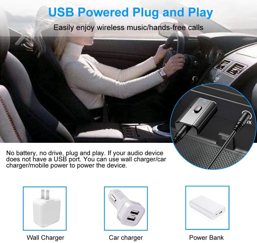 Bluetooth Car Adapter, Mini Bluetooth 5 