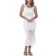 thumbnail image 1 of Conjunto de 2 piezas de cobertura con escote en V, top corto y falda con abertura para mujeres INSPIRE CHIC, color blanco, 1 of 6