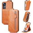 thumbnail image 2 of Zipper Wallet Case for Xiaomi 12T with Card Holder Slot, PU Leather Adjustable Kickstand Flip Handbag Phone Cover for Xiaomi 12T/12T Pro SDLL Orange, 2 of 14