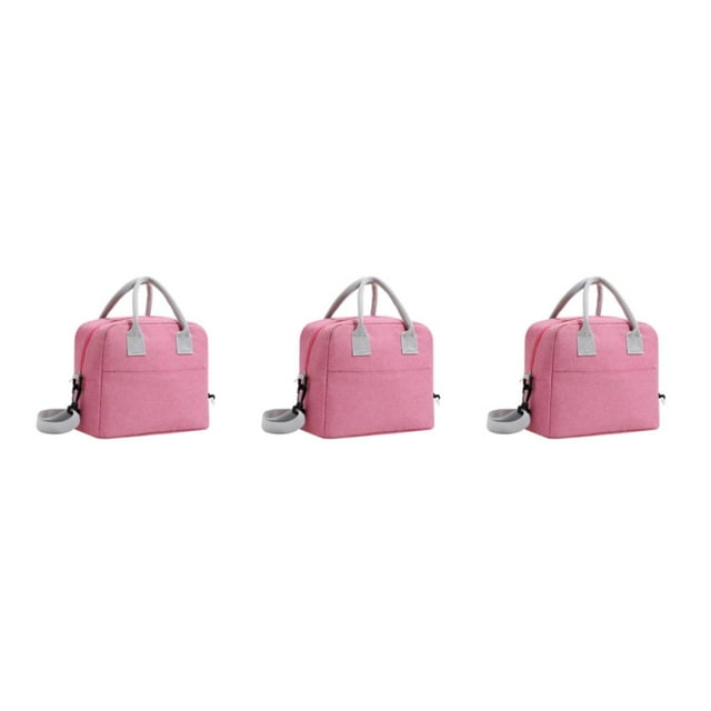 maskred Insulated Portable Food Fresh And Delicious On Go Polyester Portable With Should Strap Cooler Bags rose red 3Set