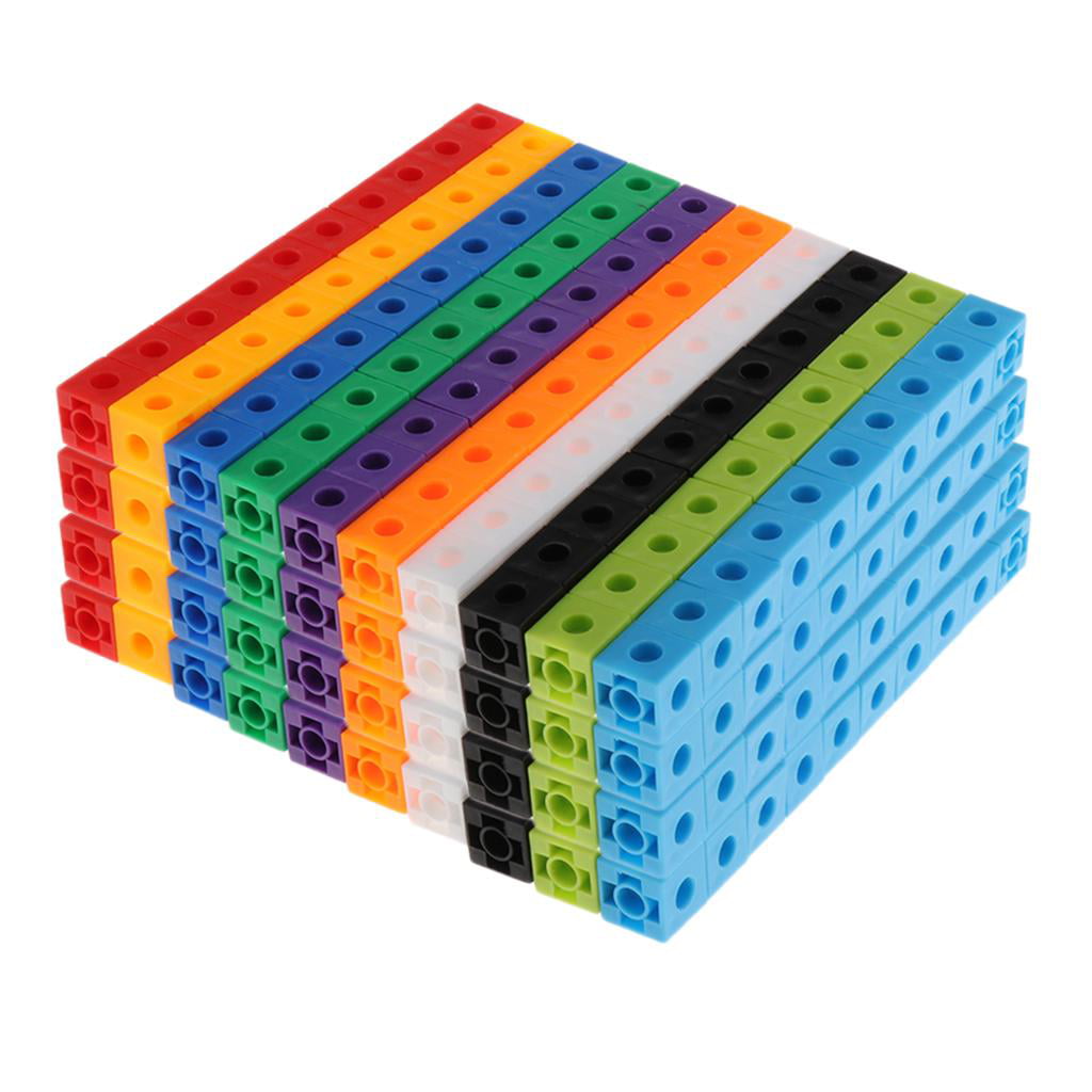 Uní-Link Style Linking Counting Cubes Snap Blocks Manipulatives Math Homeschool 