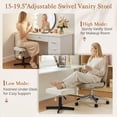 thumbnail image 4 of Carolayne Adjustable Vanity Stool, 360° Swivel PU Upholstered Stool for Makeup Room & Bedroom, White, 4 of 8