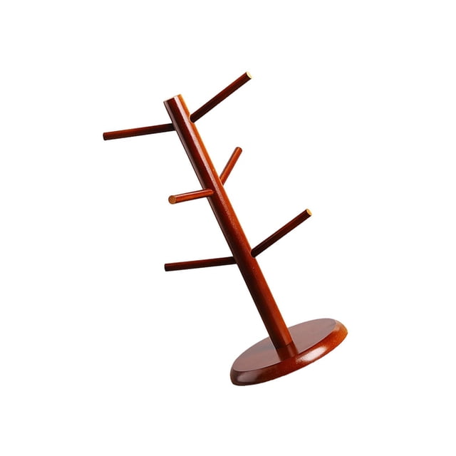 MERIGLARE Support à Bijoux Rotation à 360 Degrés Étagère à Bijoux en Bois pour Comptoir de Café Rangement à la Maison Brun Rougeâtre