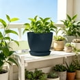 thumbnail image 5 of SLYNSHome Plant Pots Flower Pots for Plants Army Green Plastic Planters for Indoor with Multiple Drainage Holes and Trays, for All Home Garden Flowers, 5 of 7