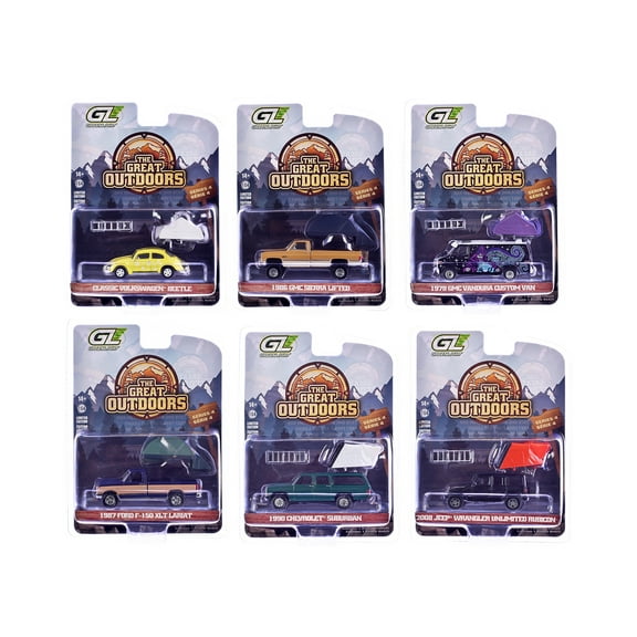 "The Great Outdoors" Series 4 Set of 6 pieces 1/64 Scale Diecast Model Cars by Greenlight