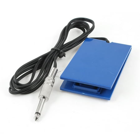 Unique Bargains Blue 4.8Ft Cable Rectangle Pedal Tattoo Machine Power Supply Foot Switch