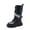 C#Black756207, variant on CAIVO Girls Winter Boots Mid Calf Solid Color Warm Lined Snow Boots For Toddler Kids Casual Shoes Classic Wear