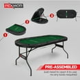 thumbnail image 5 of PEXMOR Foldable 8-Player Game & Card Table with Stainless Steel Cup Holders, Padded Rails, Green, 5 of 8