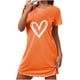 thumbnail image 2 of Camisón corto de poliéster para mujer, talla grande, estampado de San Valentín, cuello redondo, manga corta, 2 of 4