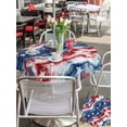 Abstract Gradient Round Outdoor Tablecloth with Umbrella Hole Red Blue ...